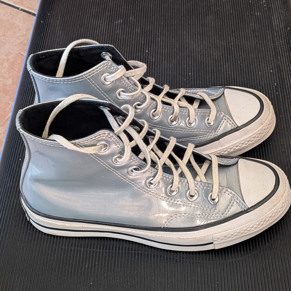 Converse Metallic Silver High-Tops - Picture 8 of 9